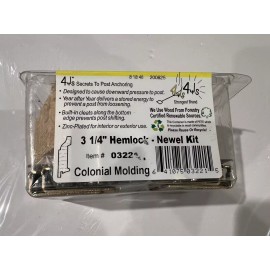 4Js Post Mounting System 3 1/4 Hemlock Newel Kit Colonial Molding New