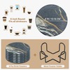 Absorbent Stone Coaster with Holder Set of 6 - Diatomite