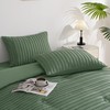 JELLYMONI 2 Pack Green Pillowcases Queen Size, Soft Microfiber Striped