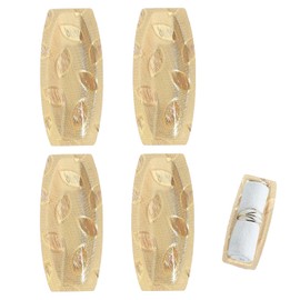 Hot Towel Tray, Set of 4, Cash Tray, Hot Towel Holder, Acrylic, Japanese Style, Minimalist Design, Durable, Stylish, Gold, Suitable for Restaurants, Hotels, Lodges, Homes, Etc. 7.1 x 3.1 inches (18 x