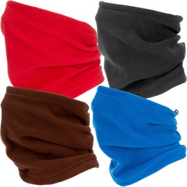 Zollen 4 Packs Neck Warmer Fleece Windproof Neck Gaiter Snood for Men Women Face Tube Scarf Headwear