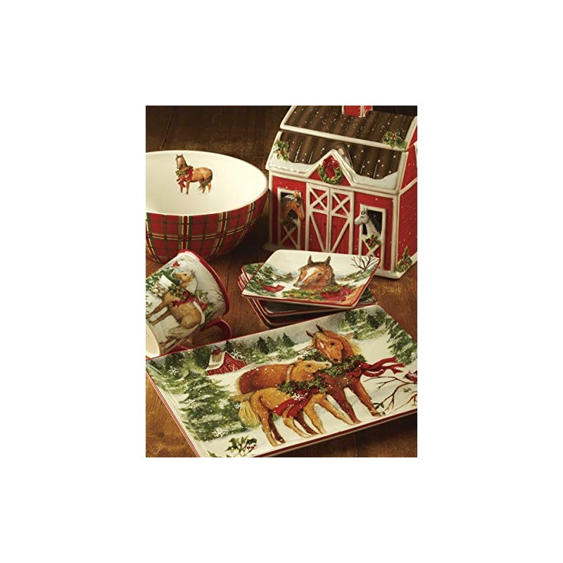 Christmas on the Farm Serving/Pasta Bowl 13.25" x 3", Multicolor
