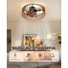 Yituplyee Flush Mount Ceiling Fans with Lights and Remote,Wood Caged
