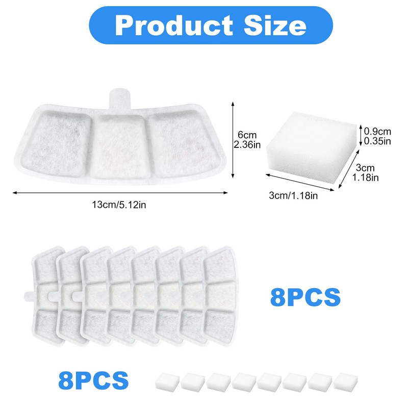 Cat Water Fountain Filters for Oneisall PW04 3.5L Wireless Stainless