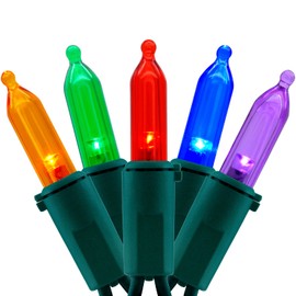 Multicolor LED Christmas Lights with Green Wire, 66 Feet 200 Count UL Certified Commercial Grade LED Holiday String Light Set (Multicolor - Green Wire)