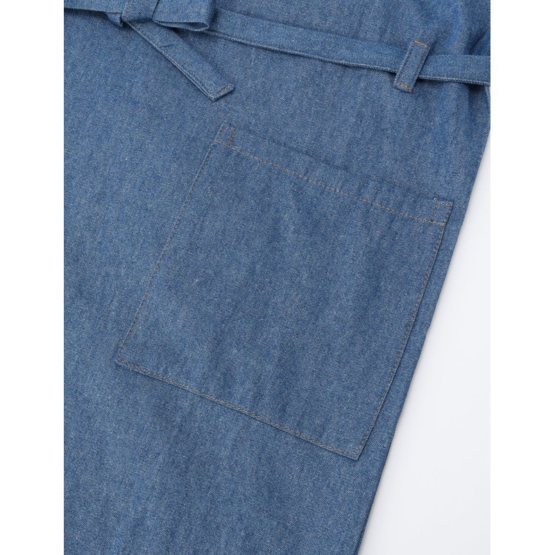 Edwin Apron with Front Tie Denim, Pockets on Both Sides,