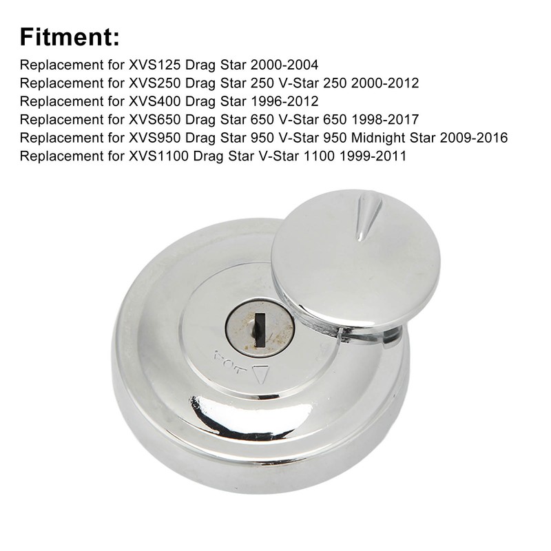 Motorcycle Fuel Tank Lock Cap with 2 Keys Aluminum Rustproof