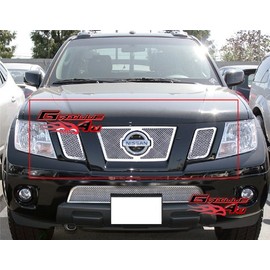 APS Compatible with Nissan Frontier 2009-2021 Main Upper Stainless Steel Chrome Mesh Grille Insert N76641T