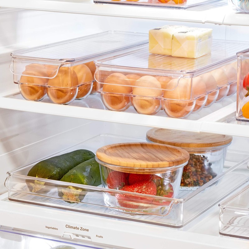 InterDesign Fridge/Freeze Binz Envase para Huevos, huevera de plástico Grande