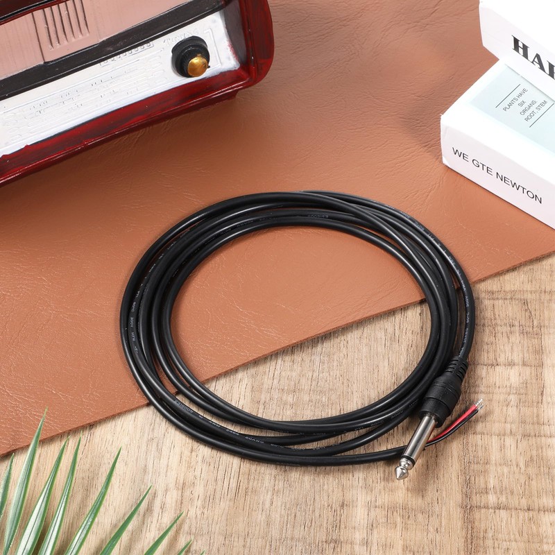 Zelphvt 2 Pack 6.35mm Male Plug to Bare Wire Open