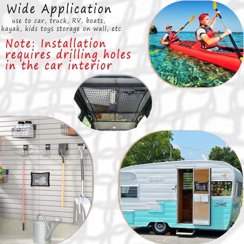 Small Cargo Net, RV Storage Mesh Net, Stretchable Cargo Pouches