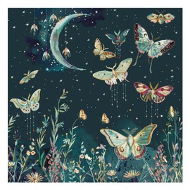 51buyoutgo Moth 11ct Cross Stitch, 11 Count Counted Stamped Pre Printed Cross Stitch Embroidery Kits for Adults Beginners Starter Advanced Easy Crossstitch Butterflies Patterns Set 40x40 cm