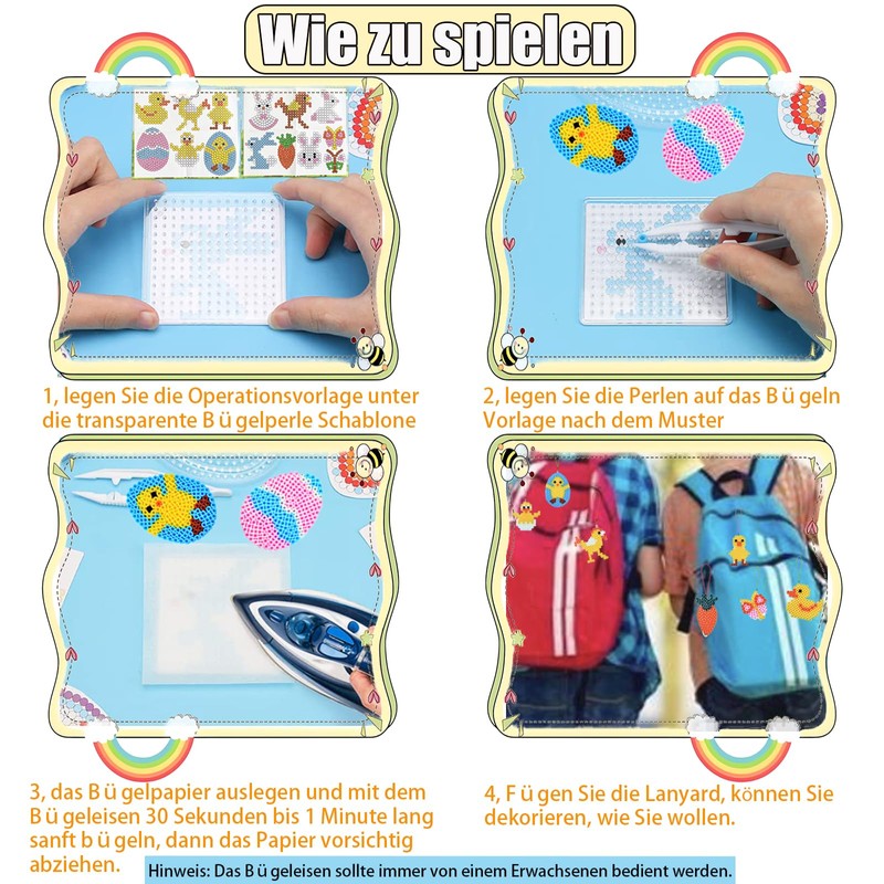 3057 Pieces Ironing Beads Easter, Ironing Beads Plates Set with