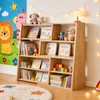 Aibiju Expandable Bookcase, 3-Tier Ladder Open Storage Bookshelf, Storage Organizer
