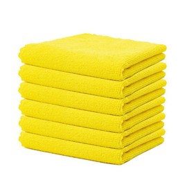 Pack of 12 Microfibre Cleaning Cloths 30 x 30 cm Yellow All-Purpose Cloths Soft Cleaning Cloth Microfibre Cloths Absorbent Kitchen Towels Tea Towels Lint-Free Washable Cleaning Cloths for Home Car