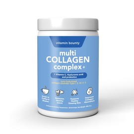Vitamin Bounty Multi Collagen Complex+ with Hyaluronic Acid, Vitamin C & Probiotics for Skin, Hair, Joint & Gut Health