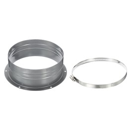 PATIKIL 6 Inch Duct Connector Flange, Metal Straight Pipe Exhaust Hose Flange with Clamp for Heating Cooling Ventilation HVAC System
