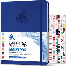 Clever Fox Planner Daily PRO - 8.5 x 11" A4 Size Daily Life Planner and Gratitude Journal to Increase Productivity, Time Management and Hit Your Goals - Undated - Lasts 3 Months (Royal Blue)