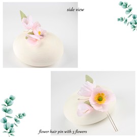 Pink Flower Hair Pins for Women Elegant Flower Clips that Showcases the Beauty of Nature Fabric Floral Hair Accessories for Party and Wedding Medium