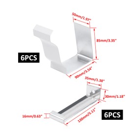 Wealrit 6 PCS Rain Gutter Drainage Pipe Bracket with 6 PCS Gutter Rack Downspout Bracket Gutter Hangers Rain Roof Installation Tool Gutter Brackets with Screws Downspout (3.54x3.35x1.97") - Type 04