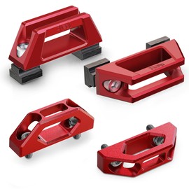 RENO Bed Rail Cleats Combo, 2Pcs Tie-Down Cleat + 2Pcs Tie Down Hook Compatible with Tundra/Tacoma Truck, OEM PT278-35160/35050-S1/35100-S1/35111/35112/PT785-35050-S1/66312-0C010 (Aluminum, Red)