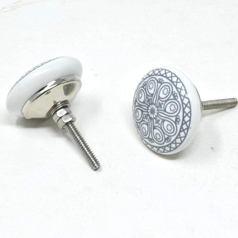 ARTISNO Hand Painted Mandala Ceramic Cabinet Drawer Pull/Use for Cupboard,