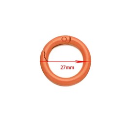50 Pcs Spring O Rings, Zinc Alloy Round Carabiner Snap, Metal Spring Snap Clips Buckles for DIY Craft, Keyring, OD 27 mm, Orange