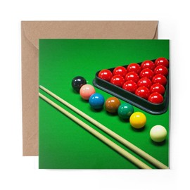 1 x Greeting Card Snooker Game Balls Pool Billiards - Blank Birthday Celebration Anniversary #16452