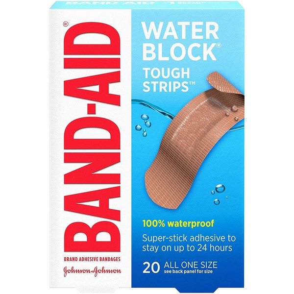 BAND-AID Waterproof Tough-Strips Bandages 20 ea (Pack of 3)