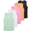 Real Essentials 5 Pack: Women's Dry-Fit Racerback Muscle Tank Tops
