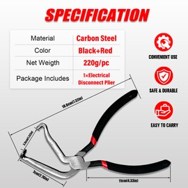 YATOINTO 2Pcs Electrical Disconnect Pliers,8in Automotive Electrical Connector Pliers,Fuel Line Disconnect Tool for Push Tab Style Plugs,60°Elbow