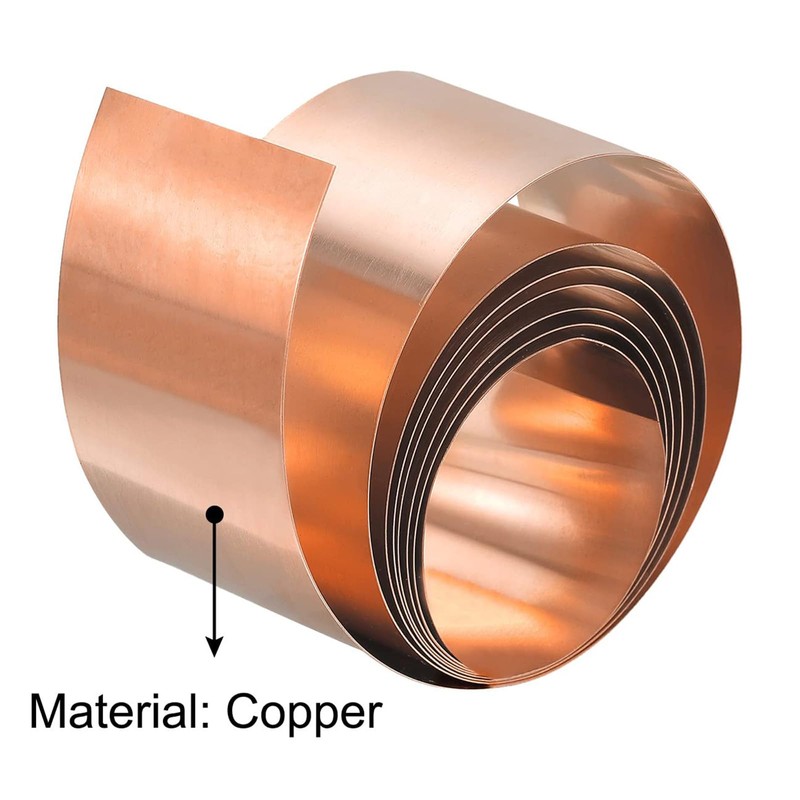 TA-VIGOR 1Pcs Copper Sheet Roll, 3000mm x 30mm x 0.1mm