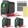 Nilight 3 Pack Rocker Switches with Night Glow DIY Stickers