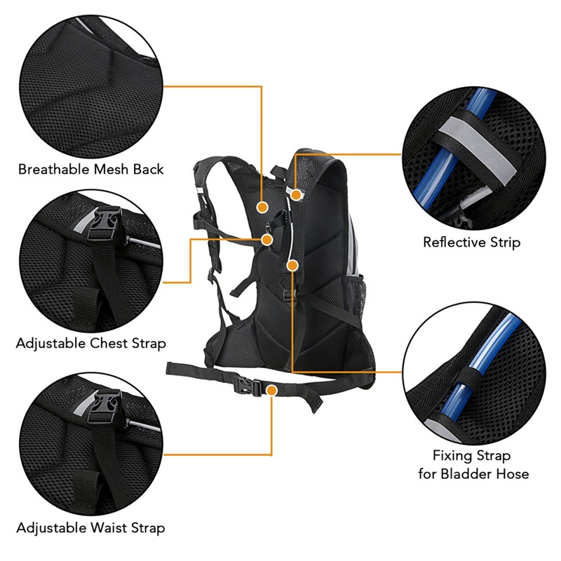 8L High Visibility Reflective Cycle Hydration Backpack Outdoor Sports Running