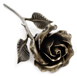 Hand Forged Metal Rose (Bronze Stained) Gift of Everlasting Love