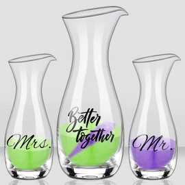 Irenare Unity Sand for Wedding Ceremony Set, Include Vase, Sand, Cork Stopper for Weddings Engagement Anniversary(Blue and Green,Better Together)