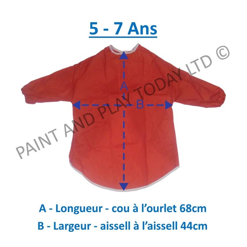 Childrens Kids Toddler Waterproof Play Apron - Age 5-7 Years