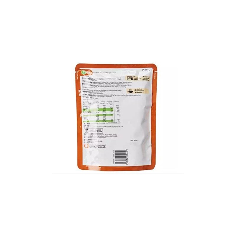 Sainsbury's Mikrowellen-Reisbraun 250 g – gekochtes, braunes Langkornreis