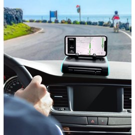 Baceyong Car Fan, 12V Heavy Wind Creative Four in One Small Cool Fan with Wireless Charging Stand, Comes with Aromatherapy, for Trucks SUV Trucks