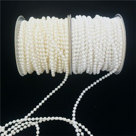 Pmnzdy 20 m Pearl Garland Pearl Necklace Pearl Ribbon Artificial Pearl String Artificial Pearl Garland Pearl Chain Artificial Pearl Necklace Decoration for Wedding DIY Crafts Jewellery Making White