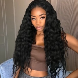 Unbranded AA Hair Front Wig Womens Brazilian Synthetic Long Curly Corn Perm Wavy Hair Wigs