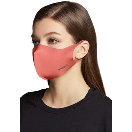 TSLA Men & Women's Copper Infused Face Mask, Washable Reusable Face Masks, UPF 50+ Sun Protection Lightweight Breathable Mask Large unisex TM-MZM01-RED_L