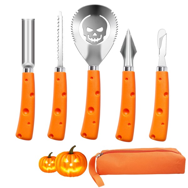 HuaQi Halloween Pumpkin Carving Kit: Halloween Decorations Pumpkin Carving Tools Pumpkin Carving Power Tools with Carrying Case for Kids Adults
