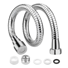 Vaskula 30 cm Tap Extension Universal 360° Rotation Tap Extension 304 Stainless Steel 2 Gang Extension Tap Suitable for Kitchen Bar Toilet Bathroom Sink