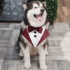 MiOYOOW Formal Dog Bandana Collar, Adjustable Tuxedo Wedding Bandana, Breathable