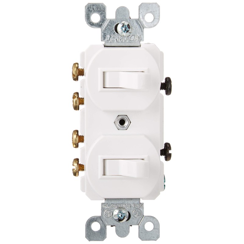 Leviton 5243-W 15 Amp, 120/277 Volt, Duplex Style Two 3-Way