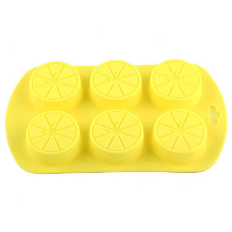 YIMINGMOLD Fruit Shaped Silicone Molds 6 Cavity Lemon Chocolate Mold