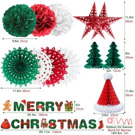 YBwanli Premium Reusable Christmas Decorations - Christmas Decoration Set, Paper Christmas Decorations, Christmas Ceiling Decorations/Hanging Christmas Decorations, Indoor Xmas Room Decor
