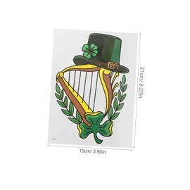 Minkissy Patrick's Day Irish Festival Party Supplies 3pcs Stickers Temporary Shamrock Decor