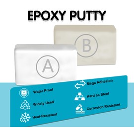 Epoxy Putty, 12oz/340g Fast Repair Plumbers Putty, High Strength AB Epoxy Puttys Fix Leaks, Cracks and Fill Holes, 2 Part Sculpt Clay Filler for Bonding Metal, Wood, Tile, Ceramics (White)